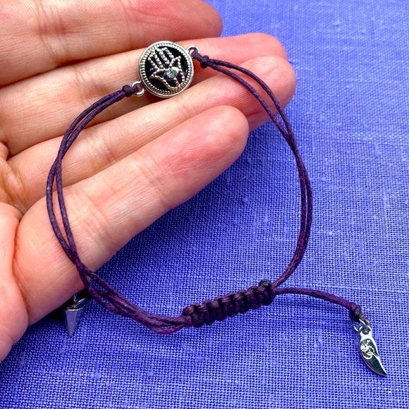 Vintage Fossil adjustable hamsa 🪬 bracelet with leather straps 💜 - Picture 7 of 7